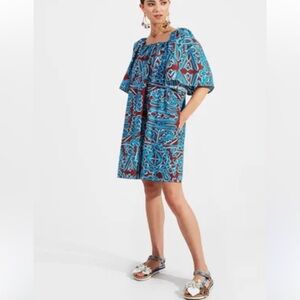 LA DoubleJ Blue and brown Patterned dress
